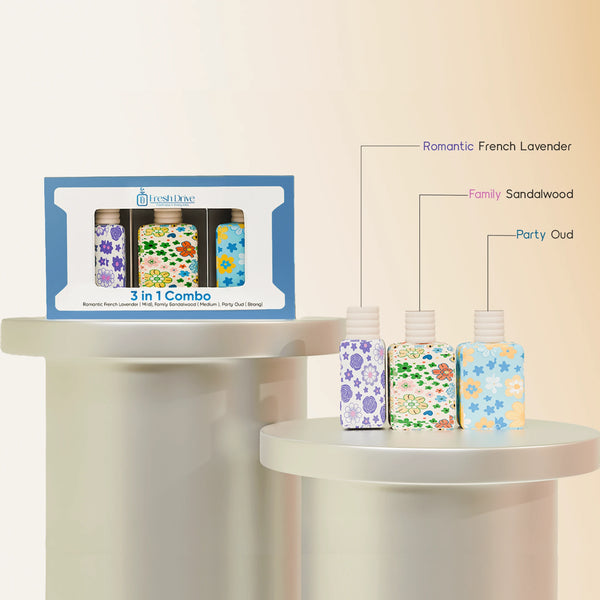 Drive Fresh , Drive Stylish – 3-in-1 Car Perfume Combo pack